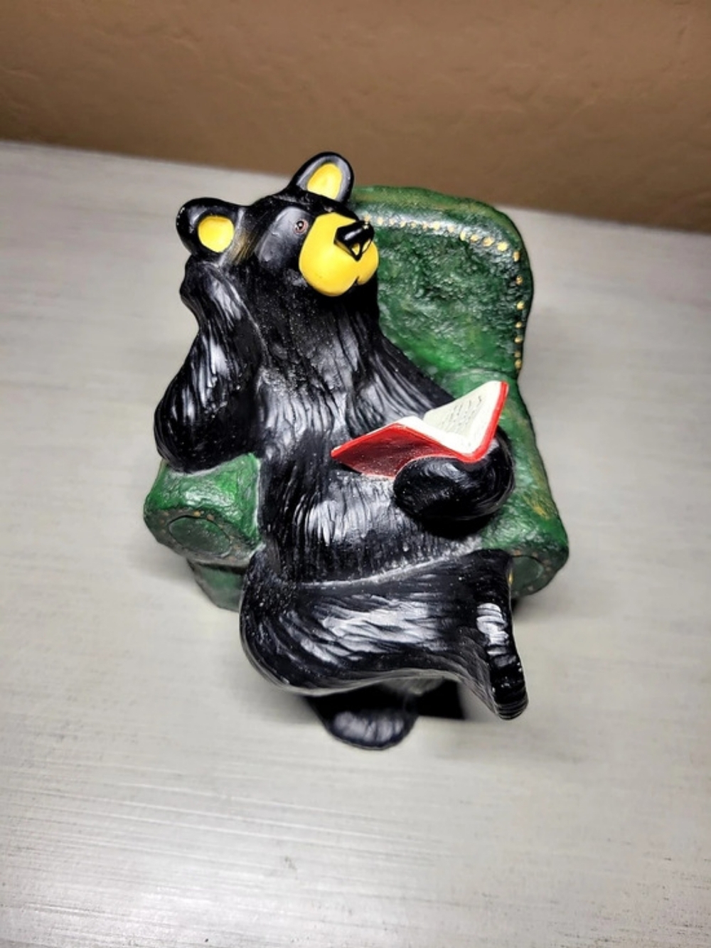 BearFoots Bob Bear Sculpture with Book Decor